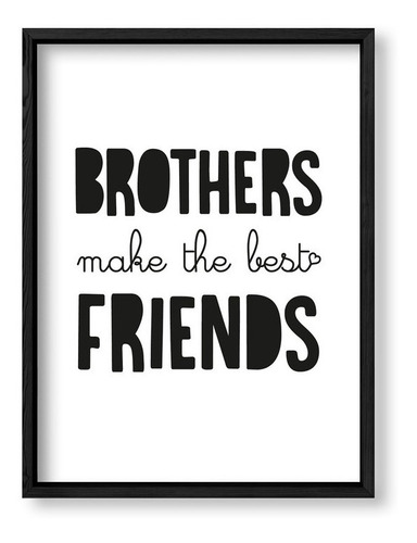 Cuadros Nordicos 30x40 Box Negro Brothers Best Friends