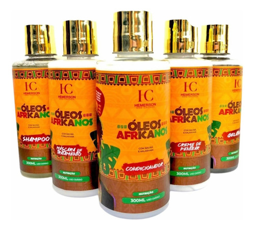 Kit Óleos Africanos Mestre Dos Cachos 5x1 Home Care 300ml