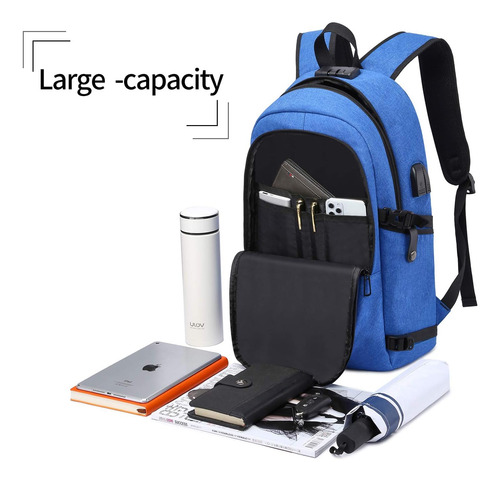 Mochila Estuche Porta Computadora 15,6 Pulgadas | Azul