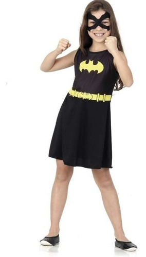 Fantasia Batgirl Vestido + Máscara Dc Oficial, 10-12 Anos