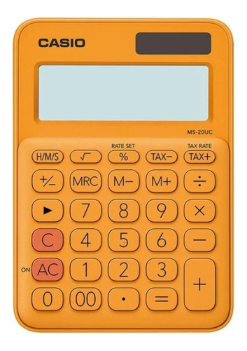 Calculadora Tipo Mini Escritorio Casio Ms-20uc 12 Digitos Color Naranja