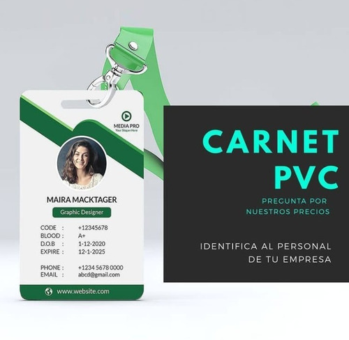 Imagen 2 de 5 de Impresión Termica Carnet En Pvc