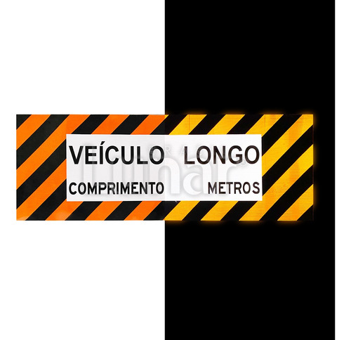 Imagem 3 de 9 de Faixa Refletiva Caminhão Veículo Longo Placa Traseira Dm