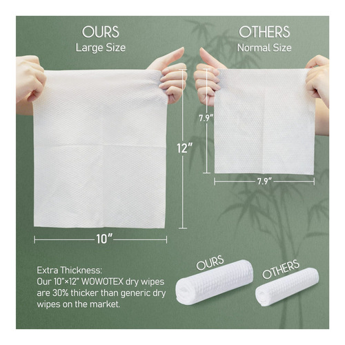 Wowotex Toalla Facial Desechable De Bambú Biodegradable