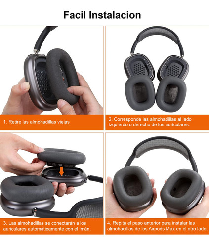 Almohadillas Para Audifonos Airpod Max, Con Imantado