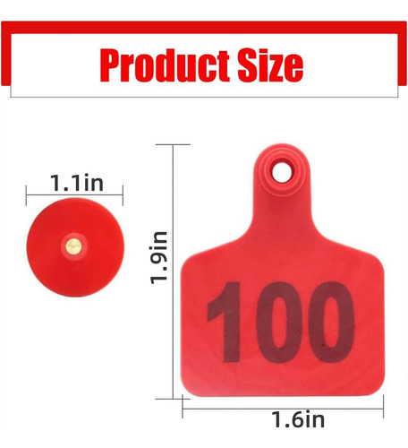 001-100 Aretes Para Cerdo Ganado Numeros Láser Con Pinza