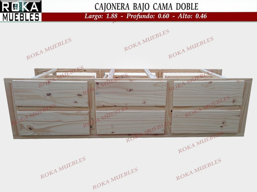 Imagen 2 de 4 de Cajonera Bajo Cama Doble Carro Cajón 6 Cajones Apoyo 60 Prof