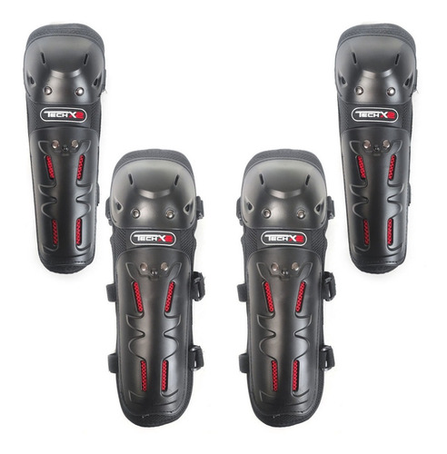 Rodilleras Coderas Techx2 Motociclista Proteccion Impacto Color Negro