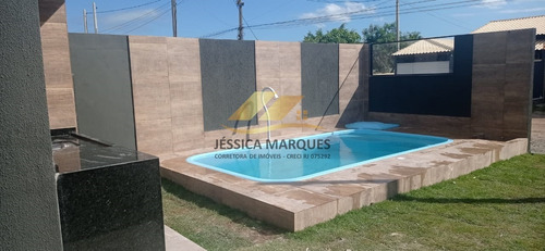 Imagem 5 de 13 de Casa 2 Quartos, Área Gourmet E Piscina Em Unamar - Cf - 082