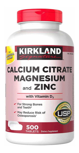 Calcium Citrate Magnesio Y Zinc, 500 Tabletas