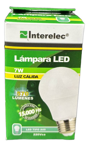 Pack X10 Lámpara Led Interelec 7w Luz Cálida Luz Cálida