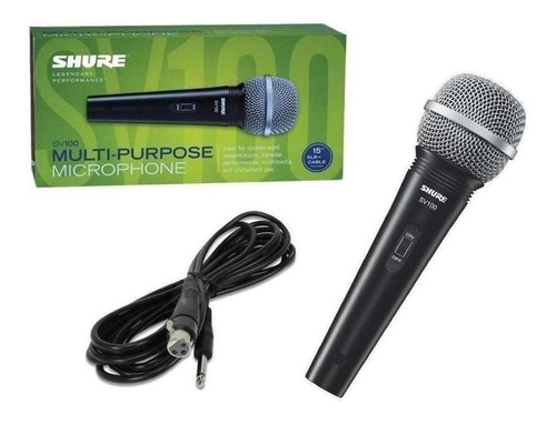 Sv100 Shure Microfono Xlr-qtr Color Negro/Plateado