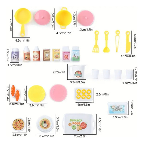 Mini Cozinha Infantil Para Meninas Com 48 Acessórios
