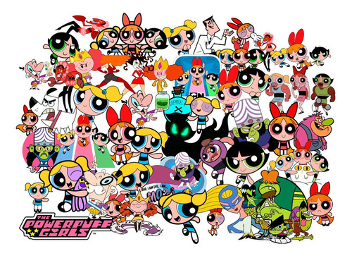 Chicas Super Poderosas Set 50 Sticker / Pegatinas Cartoon