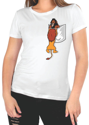 Playera Rey Leon - Simba Y Scar Peleando - Bolsillo - Unisex