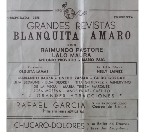 Antiguos Programas De Teatro 1952 Y De Cine De Los '70 (Usado)