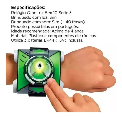 Reloj Interactivo Ben 10 Omnitrix Promo Aa 2024 Con 40