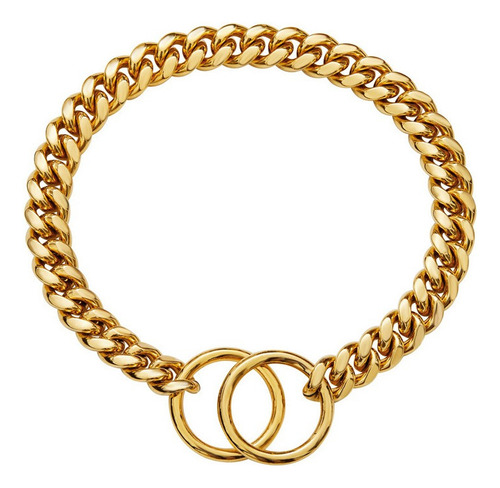 Collar De Perro Dorado, Cadena De Acero Inoxidable De 10 Mm