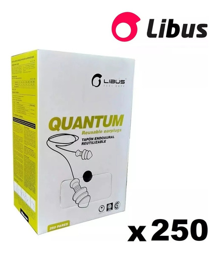 Imagen 1 de 4 de Caja Protector Auditivo Endoaural Quantum Libus Cordel X 250