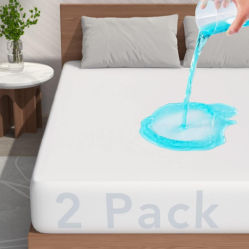 2 Pack Twin Size Waterproof Mattress Protector, Breathable, 