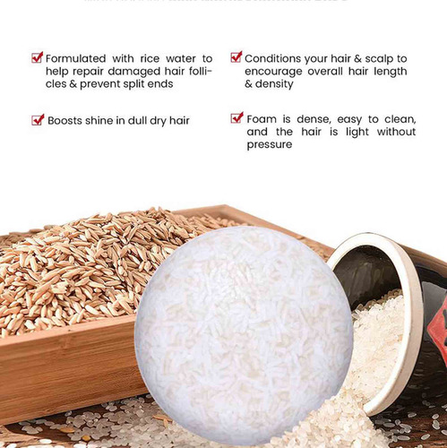 Sabonete De Shampoo De Arroz Promove Reparação Nutritiva E S