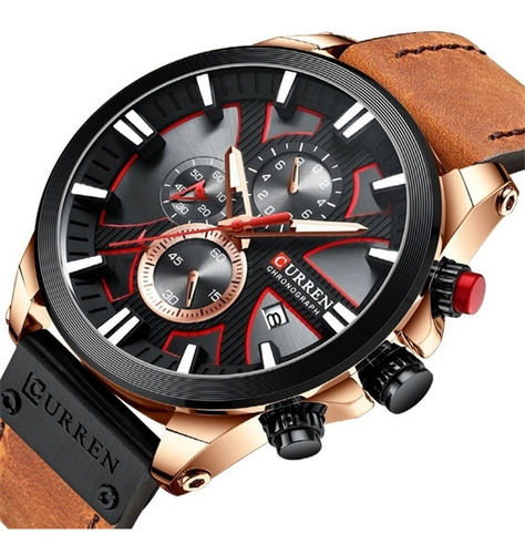 Reloj Deportivo Militar Hombre Cuarzo Correa De Cuero Curren