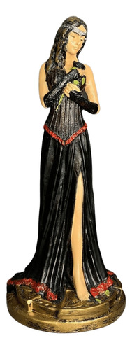 Estatua Pomba Gira Rosa Negra Realista - Umbanda Candomble Cor Preto