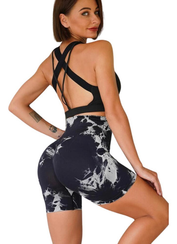 Calza Leggings Deportivo Push Up Corto Negro Sukha