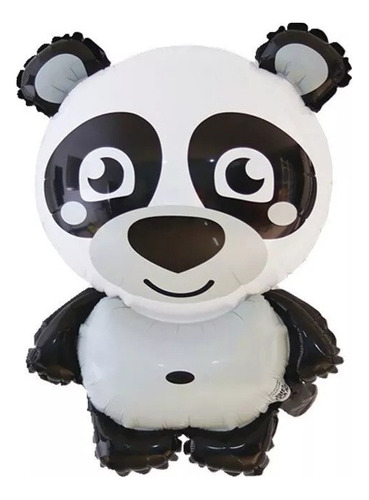 Globo Oso Panda Negro Blanco Animales Bosque 45x63cm