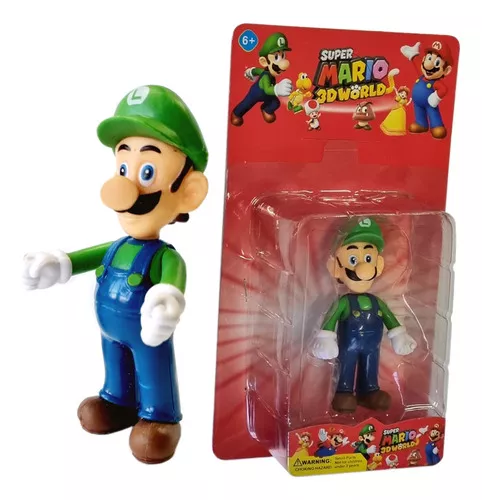 Super Mario Bros PVC Action Figure Toys para crianças, Luigi