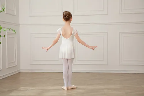 Vestido De Ballet, Poncho Y Medias De Baile De Encaje Para N