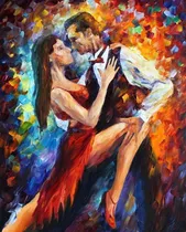 Comprar Cuadros Modernos Grandes Bailarines  Grandes Afremov 120x80