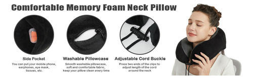 Almohada De Cuello Relajante Para Viaje Cojín Soporte Cómodo