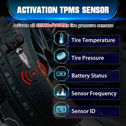 Escaner Automotriz Launch Tpms Crt7011x + 4 Sensores +26 Fun