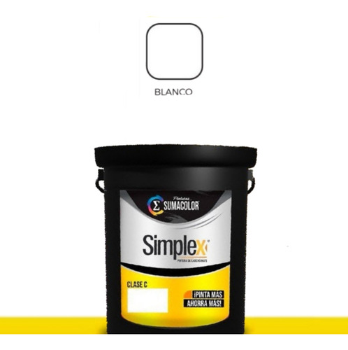 Cuñete Blanco Pintura Simplex Sumacolor Clase C