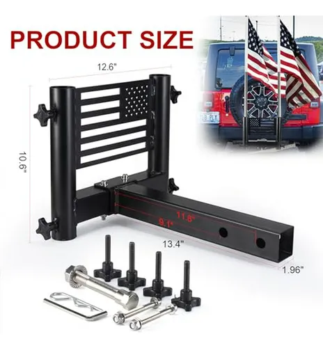 Soporte Bandera Para Enganche De Remolque - Resistente Y Dur