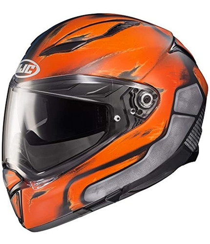 Casco De Moto Talla S, Color Naranja-gris-negro, Hjc Helmets