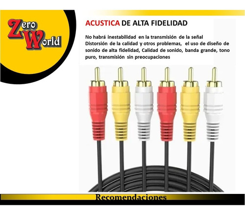Imagen 3 de 6 de Cable Rca Ext Macho A Macho Audio Y Video 10 Metros Hd