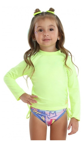 Imagem 2 de 3 de Blusa De Banho Mon Sucré Jardim Tropical 19002 Verde Neon