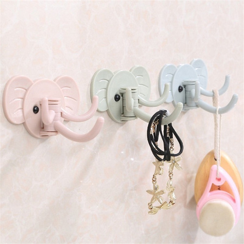 2 Gancho Parede Elefante Cabide Roupa Multiuso Infantil