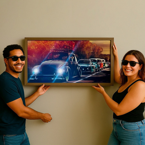 Quadro Luminoso Decorativo Com Led 103x70cm Mdf Quarto Sala