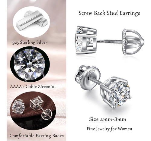 Elegantes Pendientes Stud Para Hombres Con Diamantes De 4 Mm