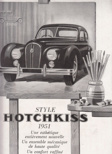 1950 Publicidad Automovil Hotchkiss Hoja Revista Francia