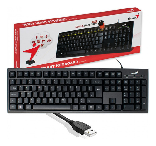 Teclado Genius Smart Kb-100 Black Cable Usb
