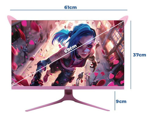 Monitor 27 Polegadas 100hz 1ms Rosa Gamer 1920x1080 Hdmi