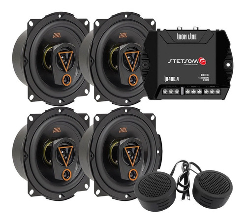 Kit 4 Falantes Jbl 5 Polegadas + Módulo 400w + Mini Tweeter