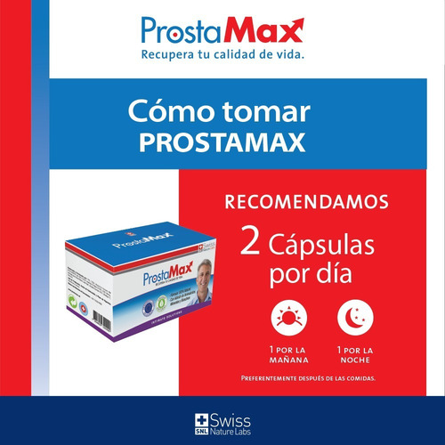 Imagen 3 de 9 de Prostamax 90 Tomas Fórmula Natural Cuidado Prostata Hpb