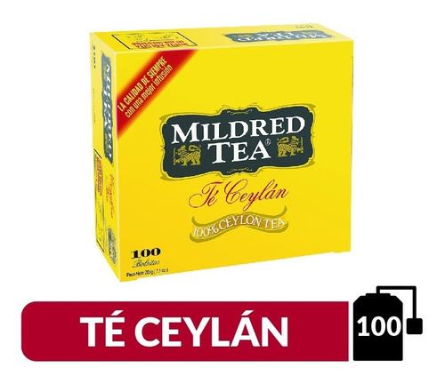 Té Mildred Ceylan 100 Bolsitas