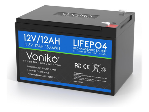 12v 12ah Lifepo4 Batería De Litio, 2000+ Ciclos De Lit...