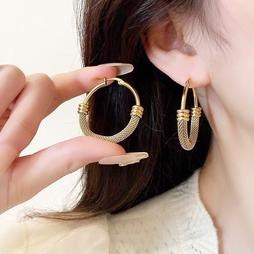 3 Pares Aretes Para Mujer Oro 14k Set Arracadas Moda.